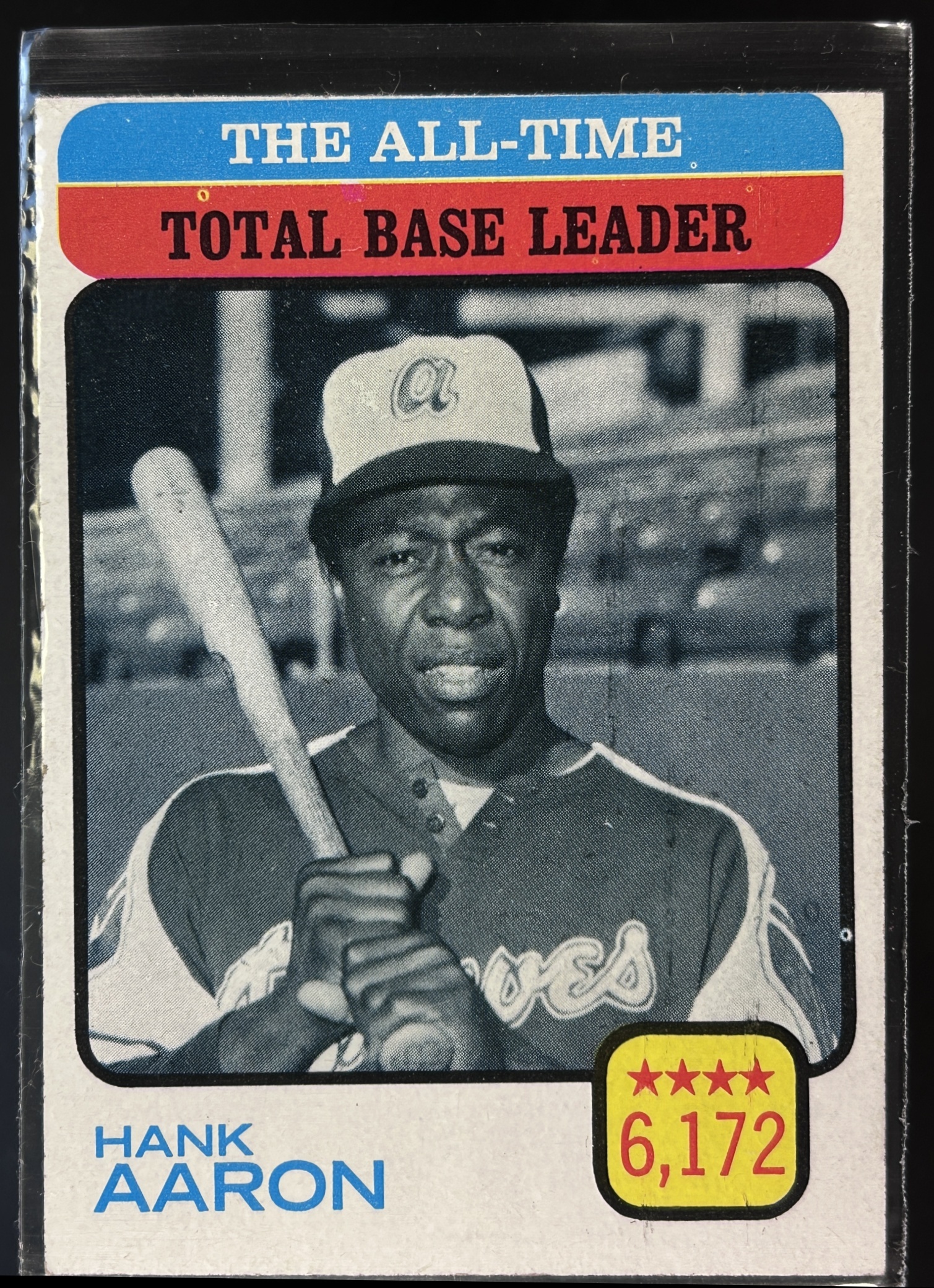 Card image for 1973 TOPPS HANK AARON THE ALL-TIME TOTAL LEADER #473 ATLANTA BRAVES