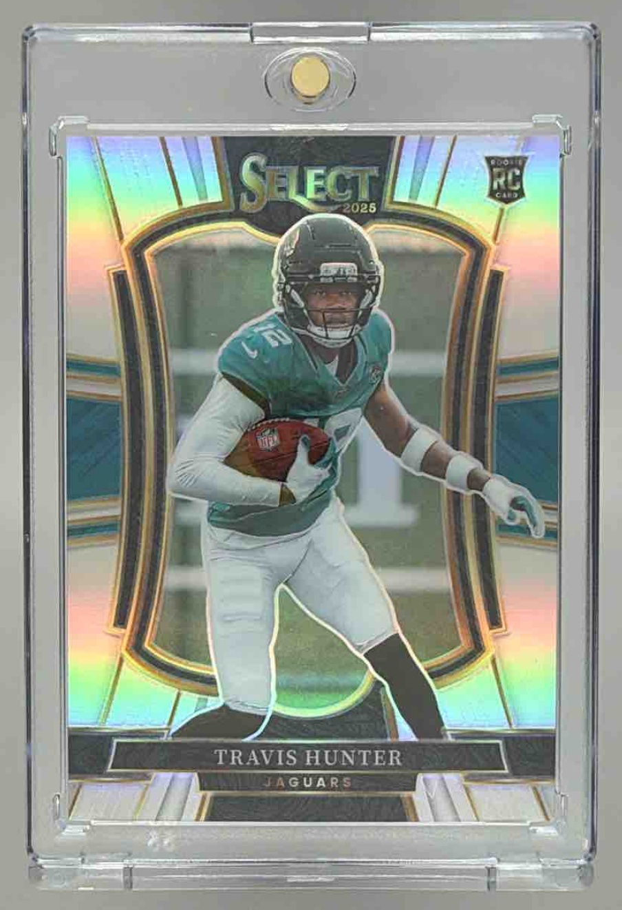 Card image for 2025 Panini Select Travis Hunter Premier Level #128 RC Jaguars
