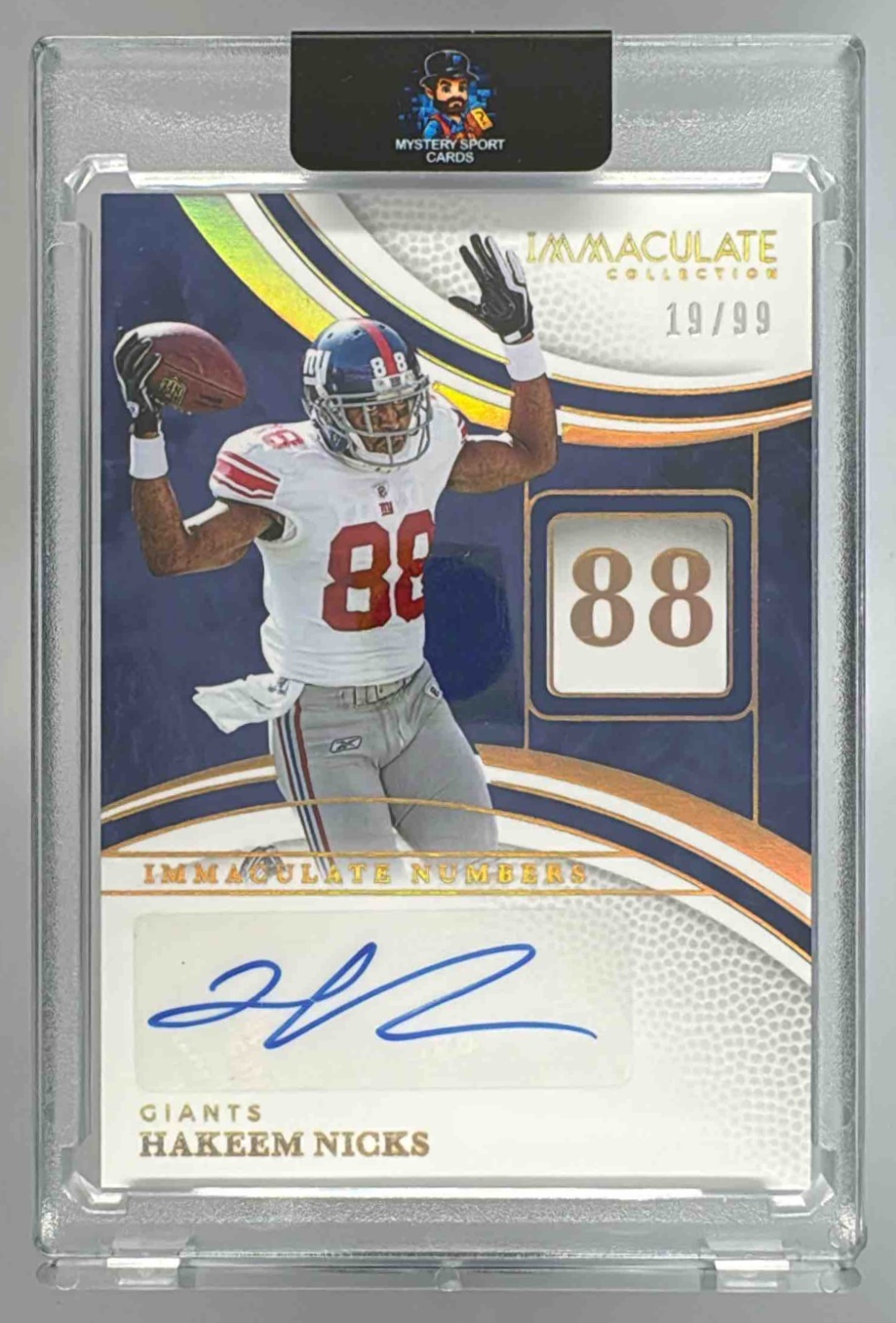 Card image for 2025 Panini Immaculate Collection Hakeem Nicks Numbers Signatures /99 #31 Auto Giants