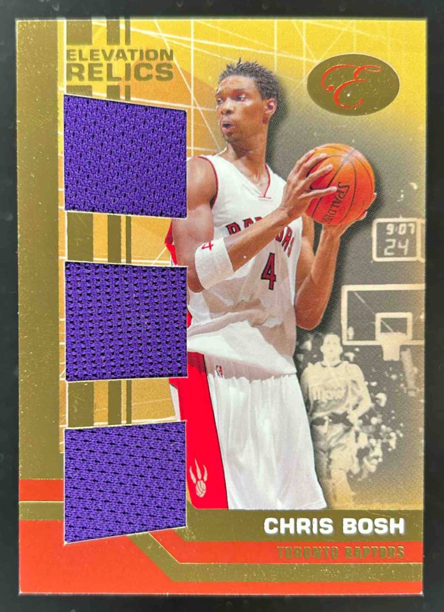 Card image for 2007-08 Bowman Elevation Chris Bosh Relics Triple Red 3 /19 #ETR-CBO