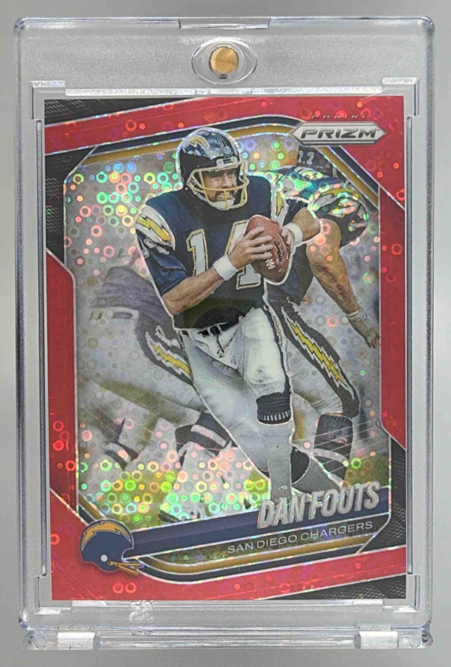 Card image for 2025 Panini Football Prizm Dan Fouts Blue Ice /99 #89 San Diego Chargers