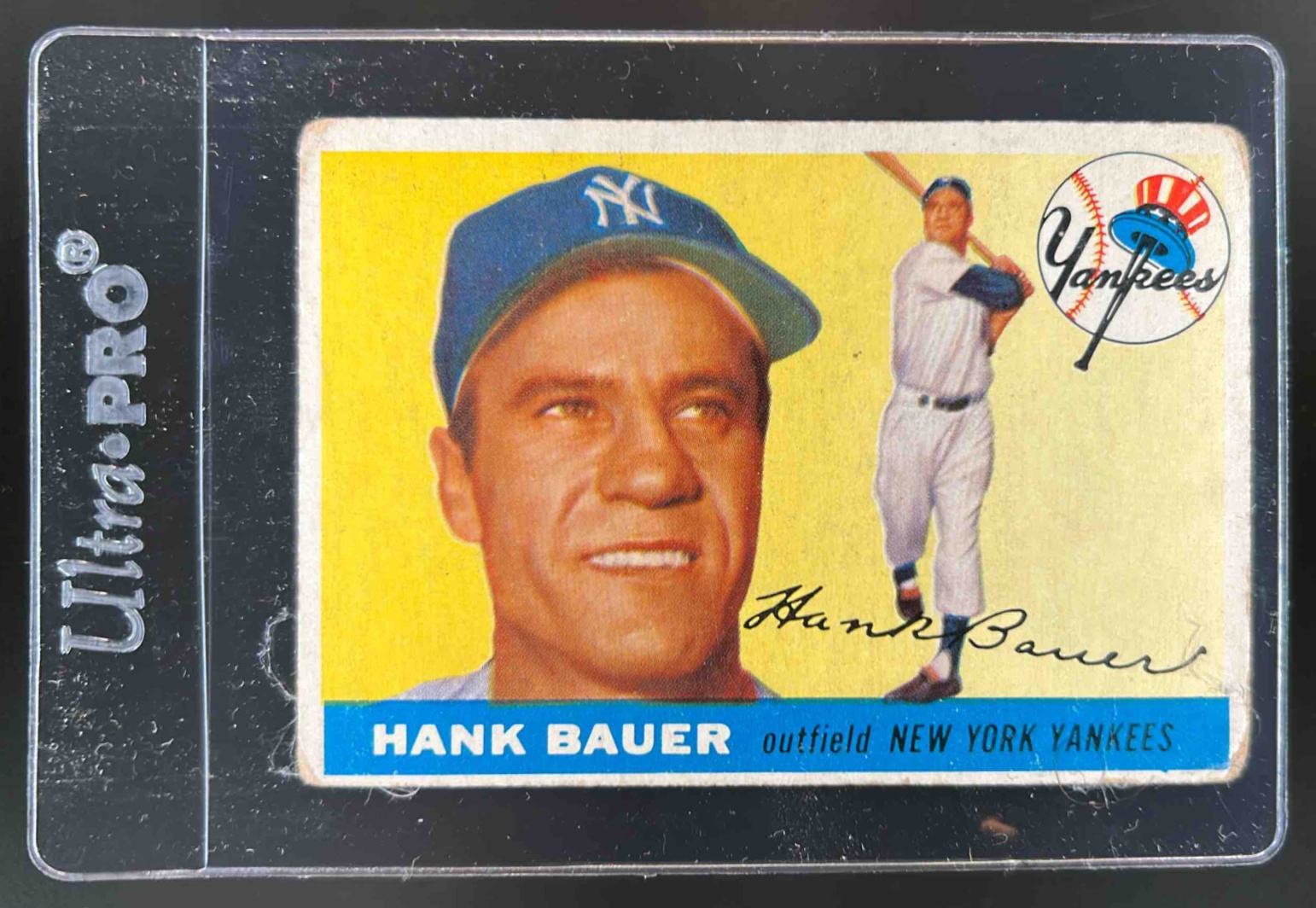 Card image for 1955 TOPPS BASEBALL HANK BAUER #166 NEW YORK YANKEES