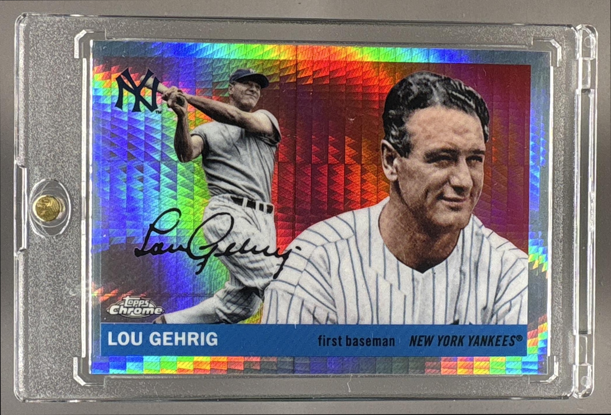2025 TOPPS CHROME PLATINUM LOU GEHRIG #490 PRISM REFRACTOR RETAIL EXCLUSIVE