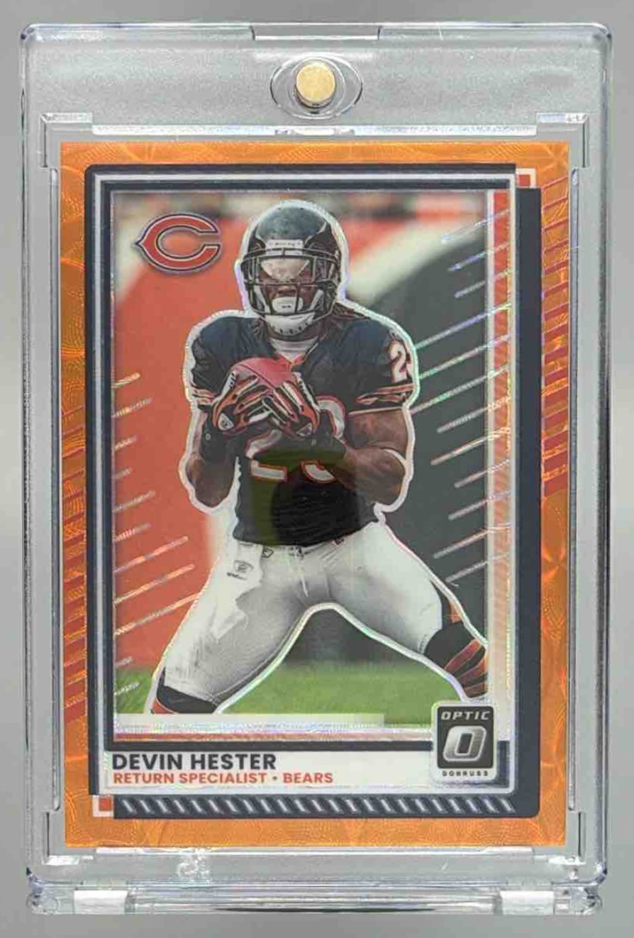 Card image for 2025 Panini Donruss Optic Devin Hester Orange Scope Prizm /79 #43 Bears