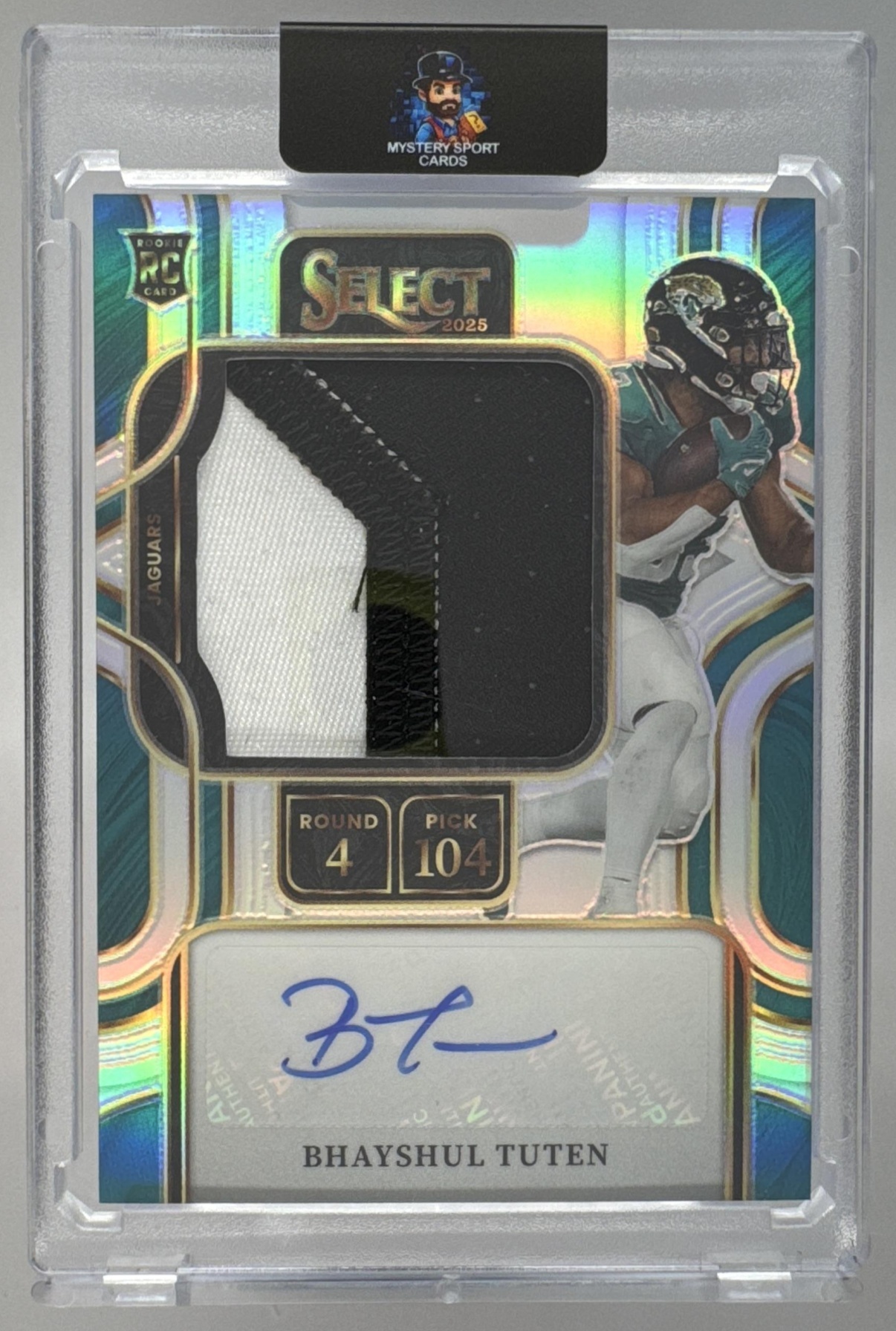 Card image for 2025 Panini Select Bhayshul Tuten Prime Selections Signatures Silver Prizm /199 #PSS-BTN Auto Jaguars