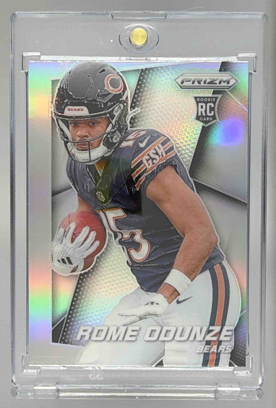 Card image for 2024 Panini Prizm Rome Odunze Flashback Rookie Silver #6 RC Bears