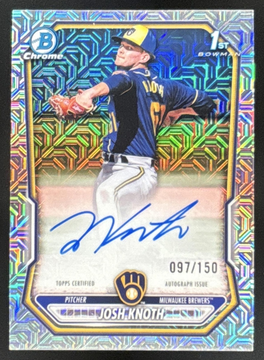 Card image for 2026 Bowman Josh Knoth Chrome Prospect Auto HTA Choice Refractor /150