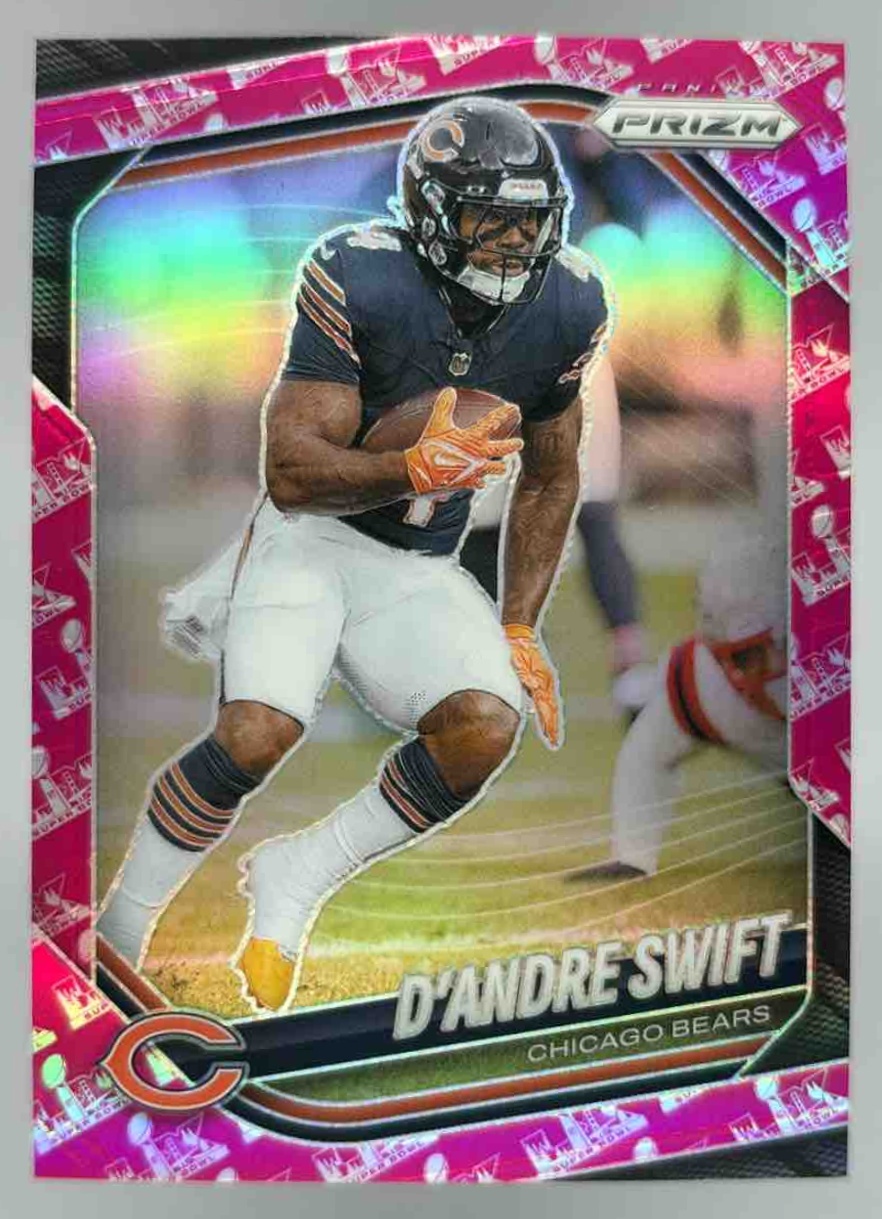 Card image for 2025 Panini Football Prizm D'Andre Swift Red White & Blue #236 Chicago Bears