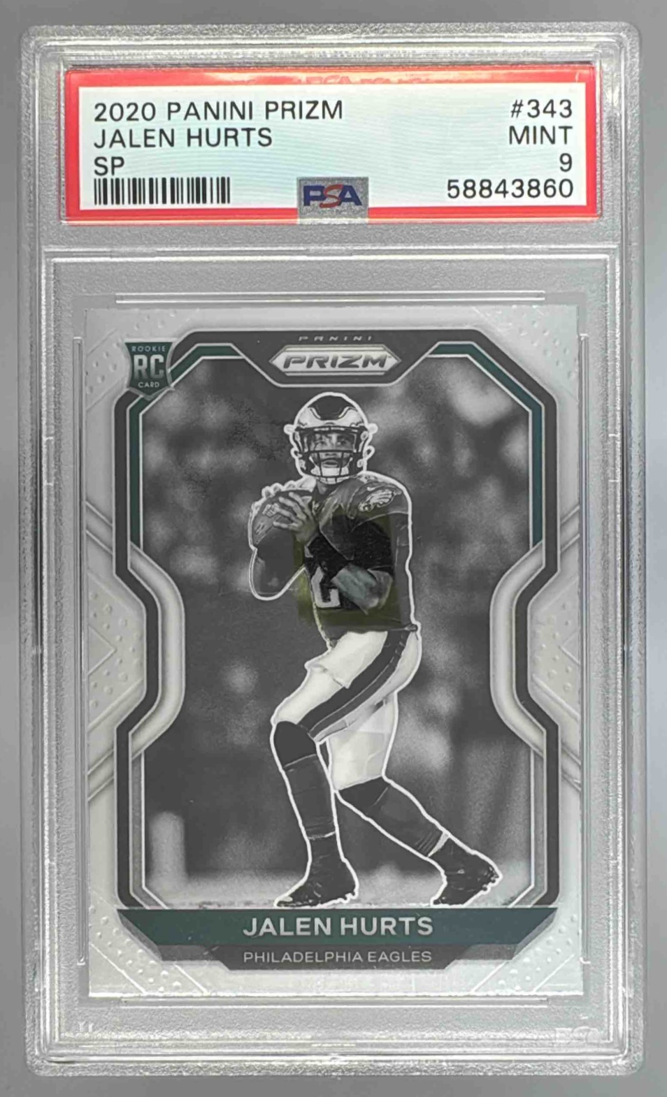 Card image for 2020 Panini Football Prizm Jalen Hurts SP #343 RC Philadelphia Eagles