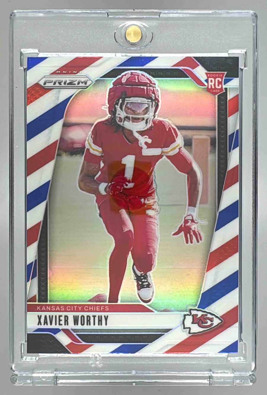 Card image for 2024 Panini Football Prizm Xavier Worthy #399 RC Kansas City Chiefs