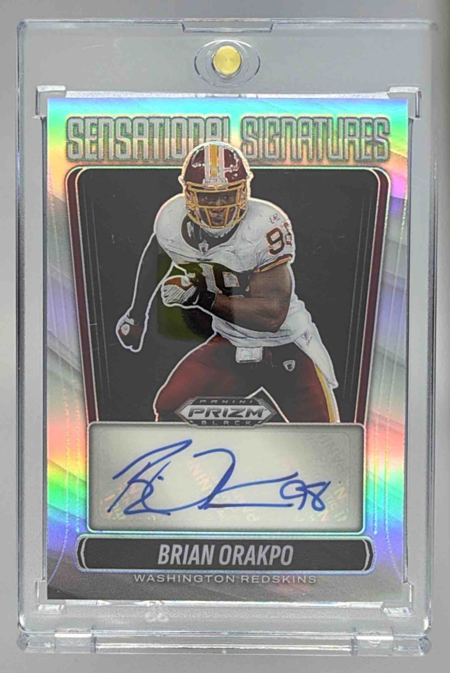 Card image for 2025 Panini Prizm Black Brian Orakpo Sensational Signatures Mojo /25 #SS-BOO Auto Redskins