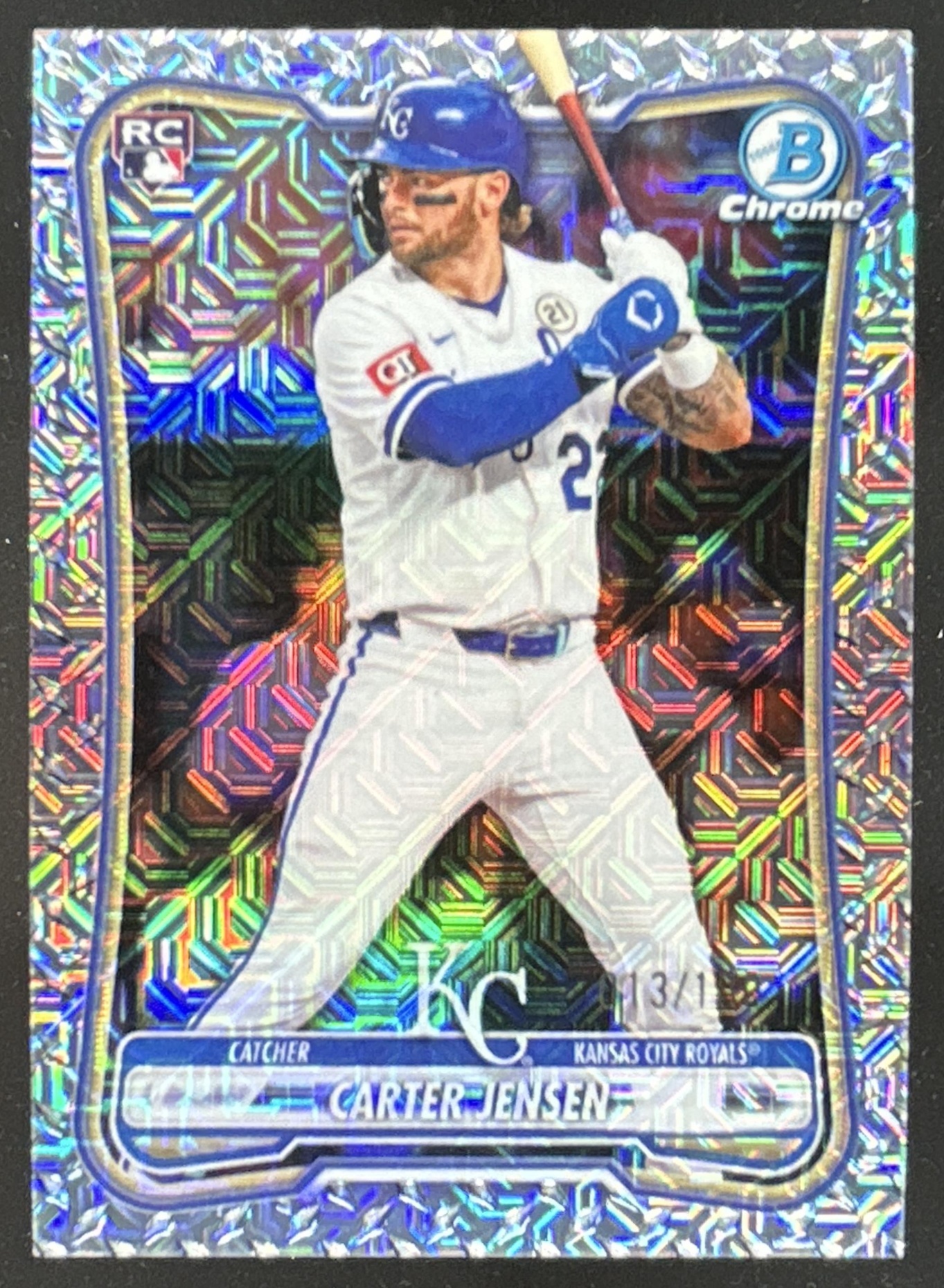 Card image for Carter Jensen 2026 Bowman Chrome Mega Box Steel Metal Refractor /100