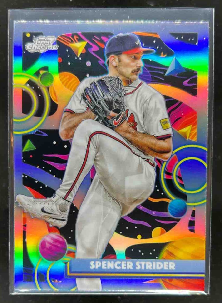 Card image for Spencer Strider 2025 Topps Baseball Cosmic Chrome Refractor Atlanta Braves