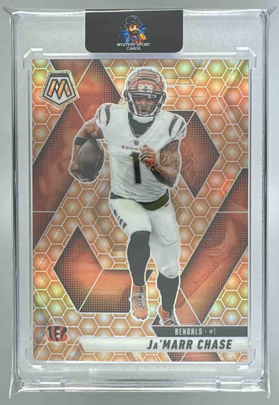 Card image for 2025 Panini Football Mosaic Ja'Marr Chase Genesis Prizm #11 Cincinnati Bengals
