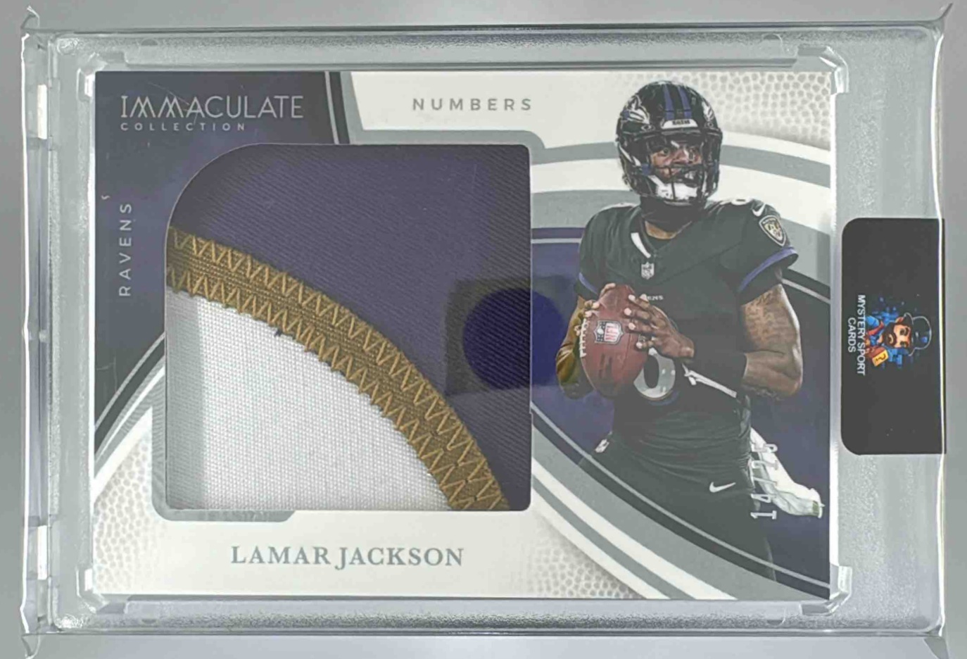 Card image for 2025 Panini Immaculate Collection Lamar Jackson Logos /25 #IL-LJN MEM Ravens