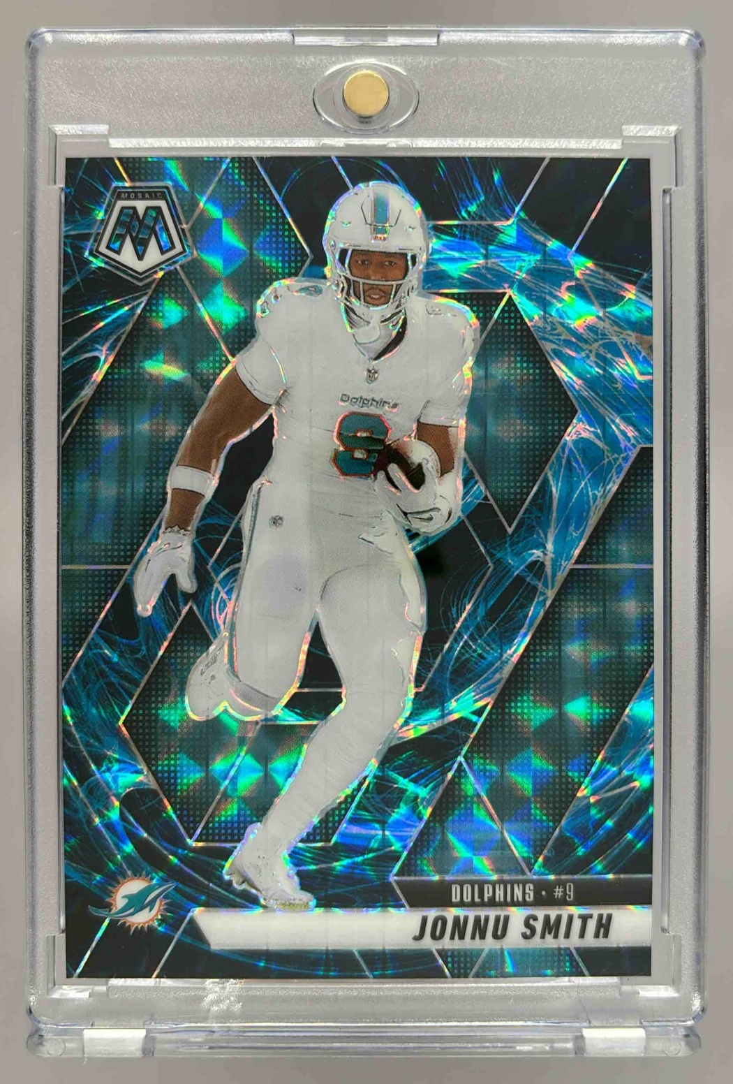 Card image for 2025 Panini Football Mosaic Jonnu Smith Genesis Prizm #94 Miami Dolphins
