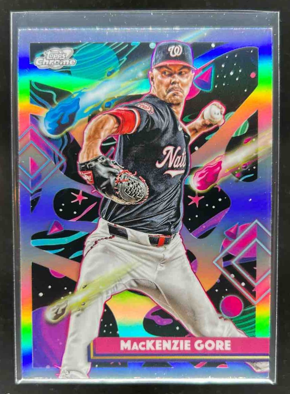 Card image for MacKenzie Gore 2025 Topps Baseball Cosmic Chrome Refractor Washington Nationals