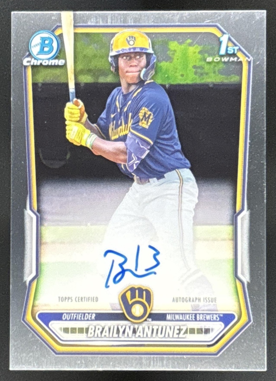 Card image for Brailyn Antunez 2026 Bowman Chrome Prospect Auto Milwaukee Brewers