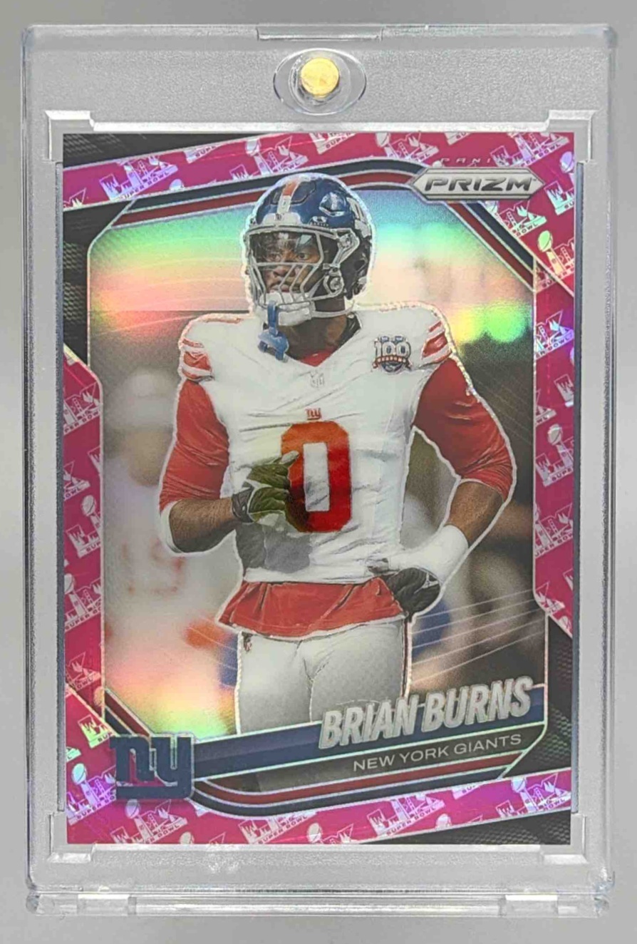 Card image for 2025 Panini Football Prizm Brian Burns Super Bowl LX /60 #147 New York Giants