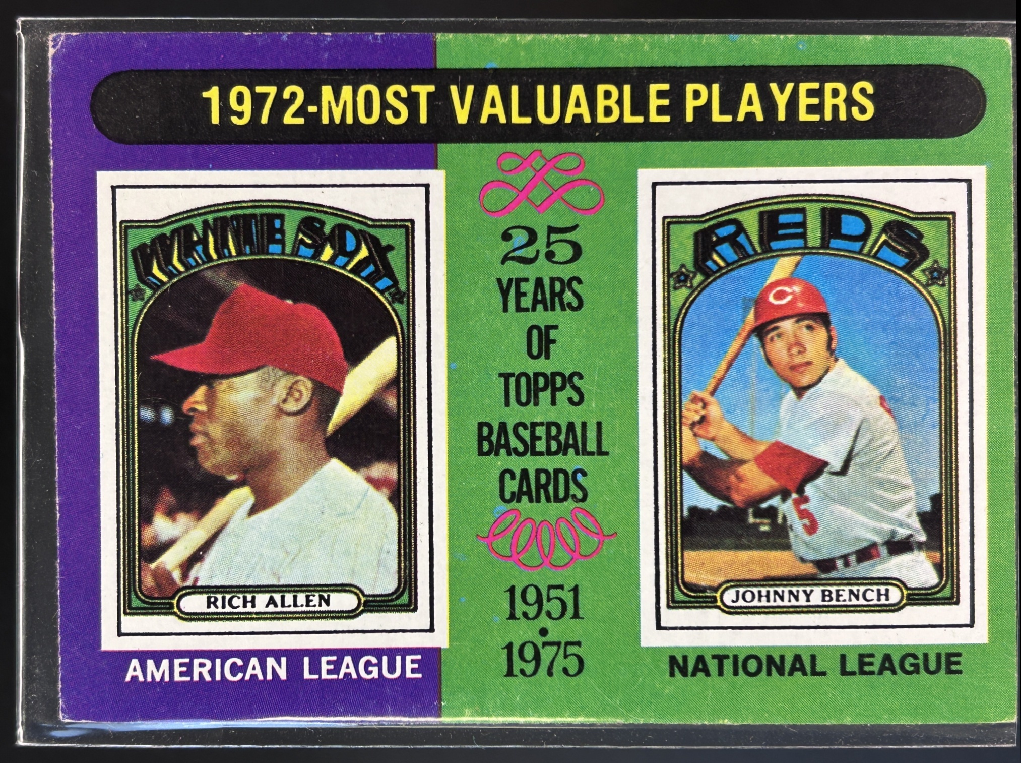 Card image for 1975 TOPPS 1972 MVPS RICH ALLEN JOHNNY BENCH M #210