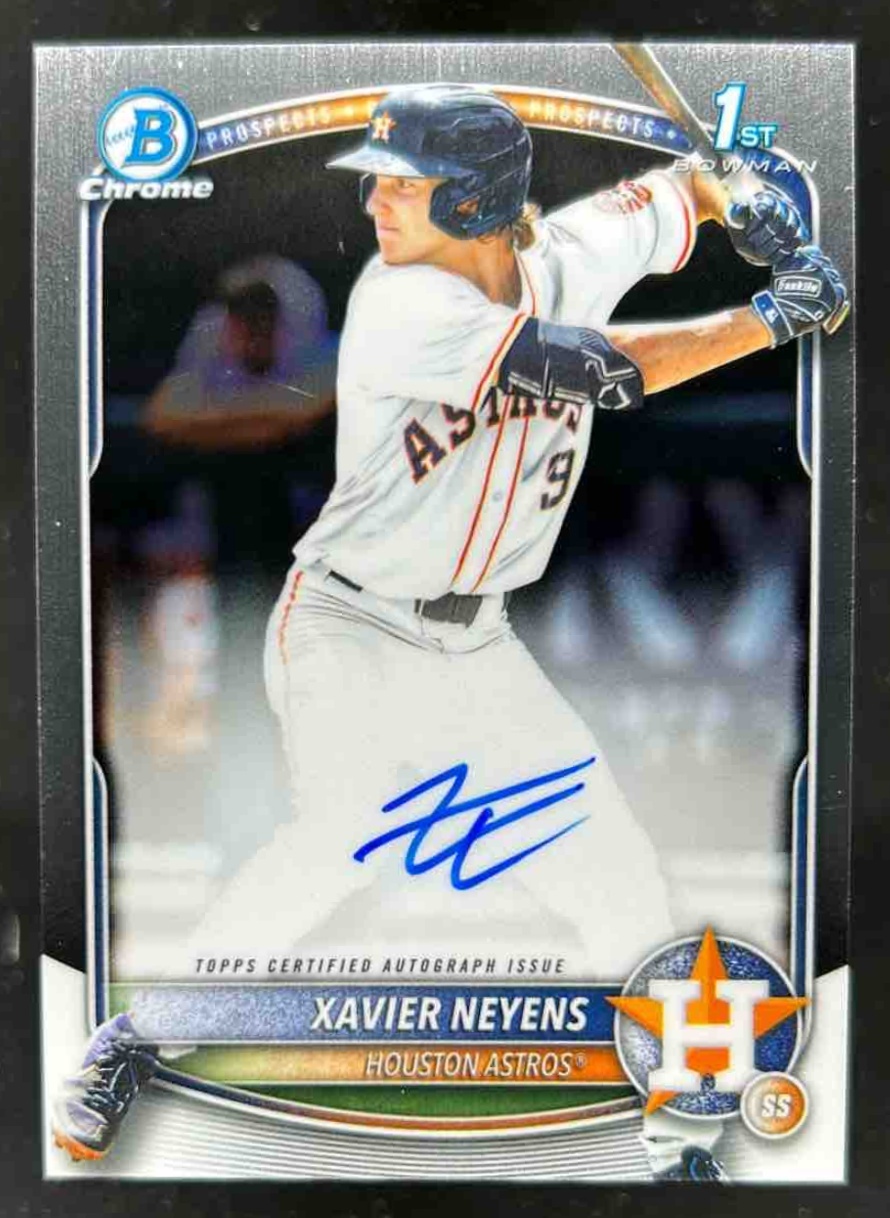 Card image for Xavier Neyens 2025 Bowman Baseball Draft Chrome Auto 1st Prospect Houston Astros
