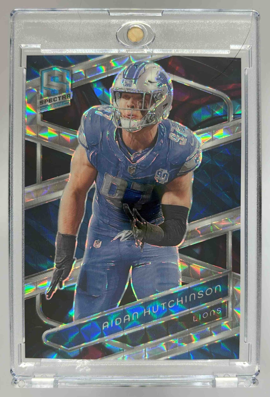Card image for 2024 Panini Football Spectra Aidan Hutchinson Interstellar /60 #40 Detroit Lions