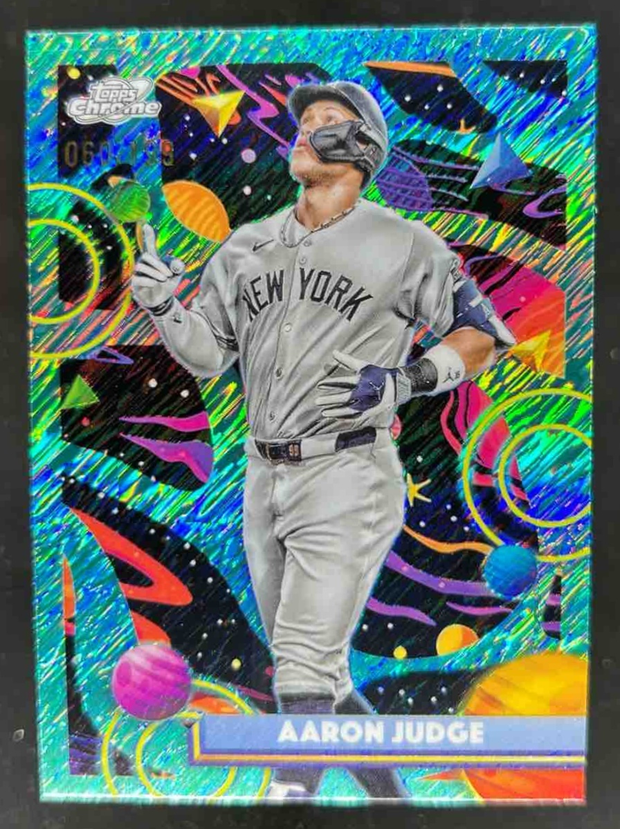 Card image for Aaron Judge 2025 Topps Cosmic Chrome Aqua Equinox Refractor /199