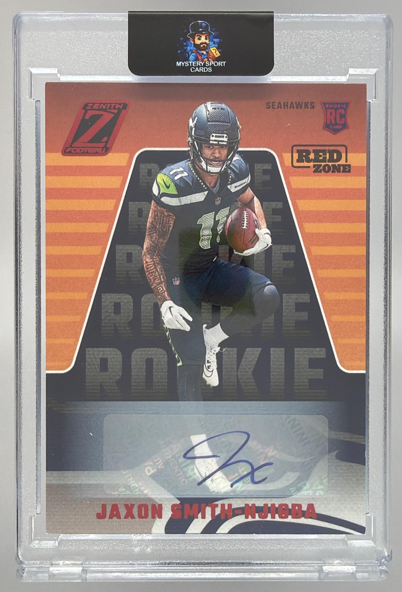 Card image for 2023 Panini Football Zenith Jaxon Smith-Njigba Red Zone #151 RC Seattle Seahawks