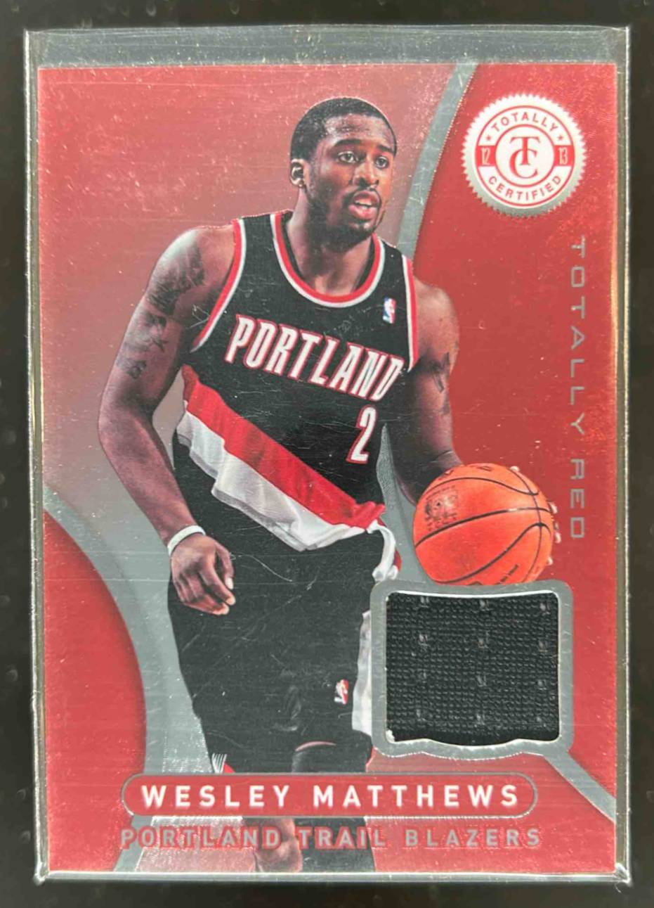 Card image for 2012-13 Panini Totally Certified Wesley Matthews Red Memorabilia #89