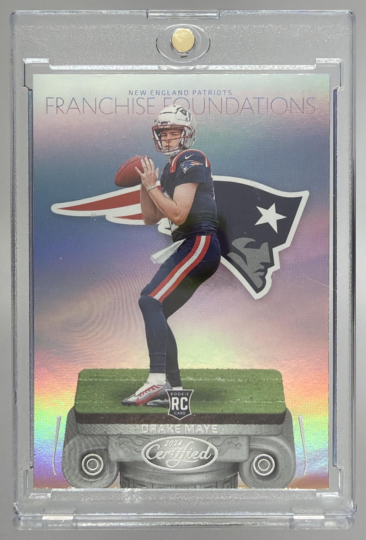 Card image for 2024 Panini Certified Drake Maye Franchise Foundations #7 RC Patriots