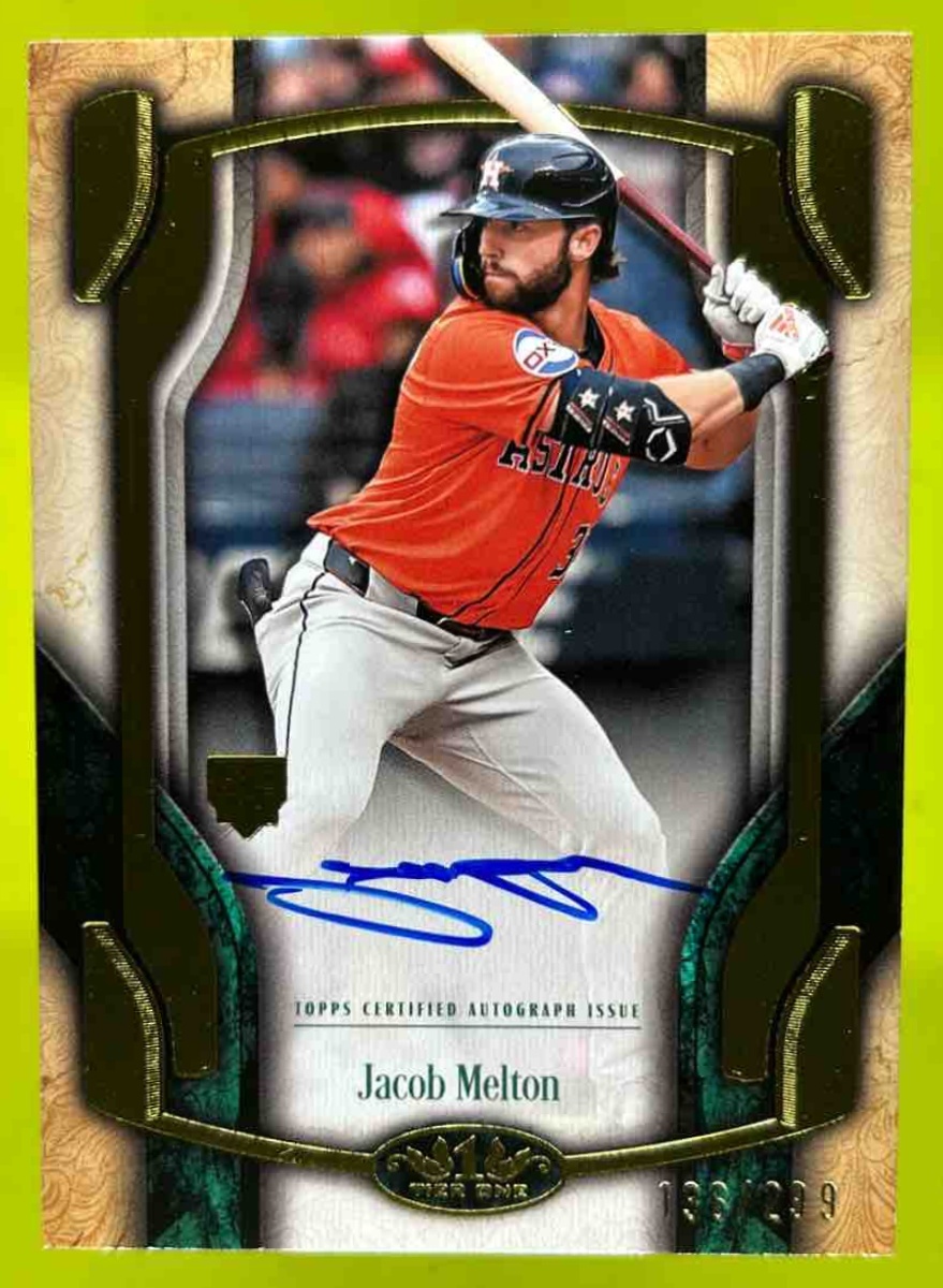 Card image for Jacob Melton 2026 Topps Baseball Tier One Break Out Auto /299 Houston Astros