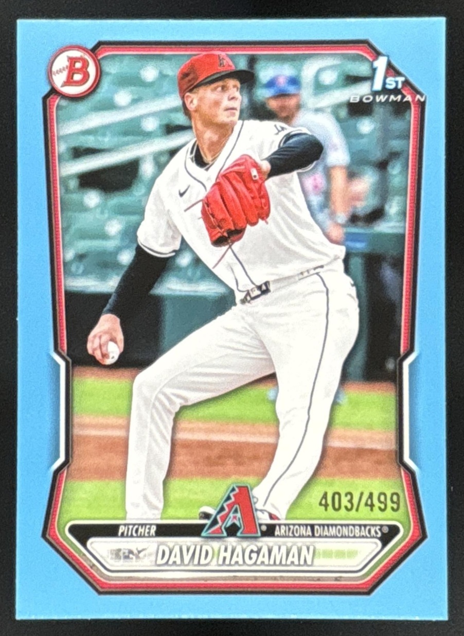 Card image for David Hagaman 2026 Bowman Sky Blue Border /499 Prospects Arizona Diamondbacks