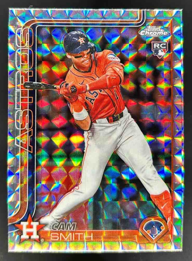 Card image for 2025 Topps Chrome Update Cam Smith Geometric Refractor #USC145 RC Astros