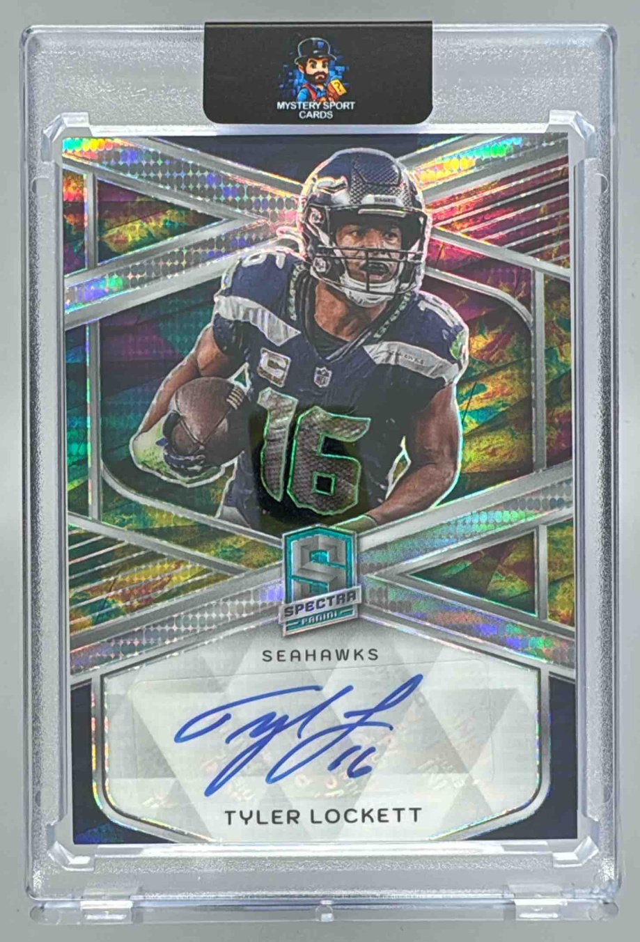 Card image for 2024 Panini Spectra Tyler Lockett Signatures Celestial /75 #SIG-TLT Auto Seahawks