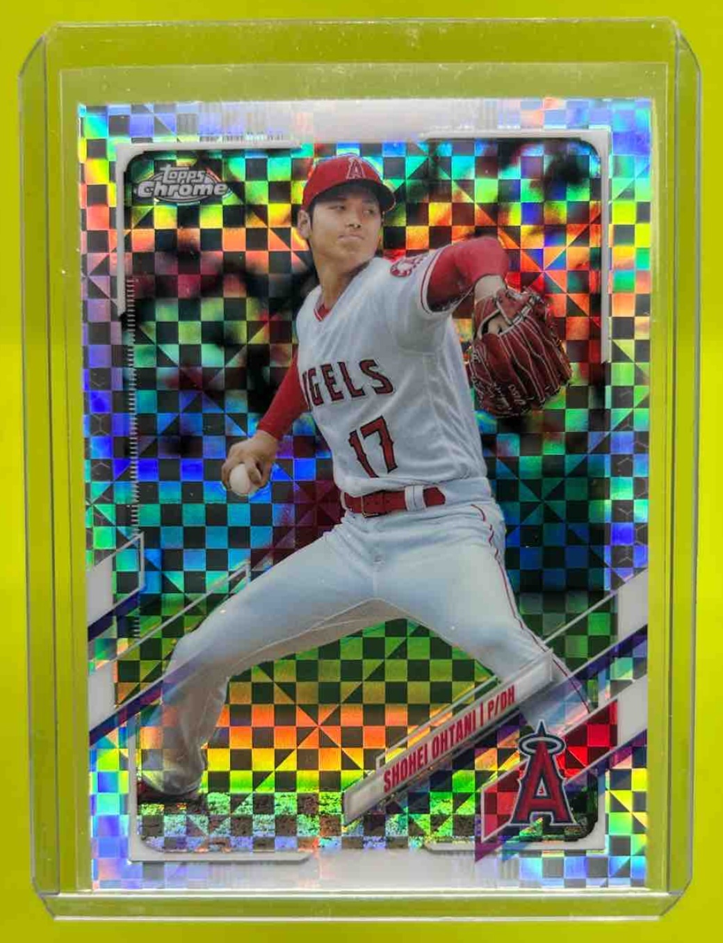 Shohei Ohtani 2021 Topps Baseball Chrome X-Fractor Los Angeles Angels
