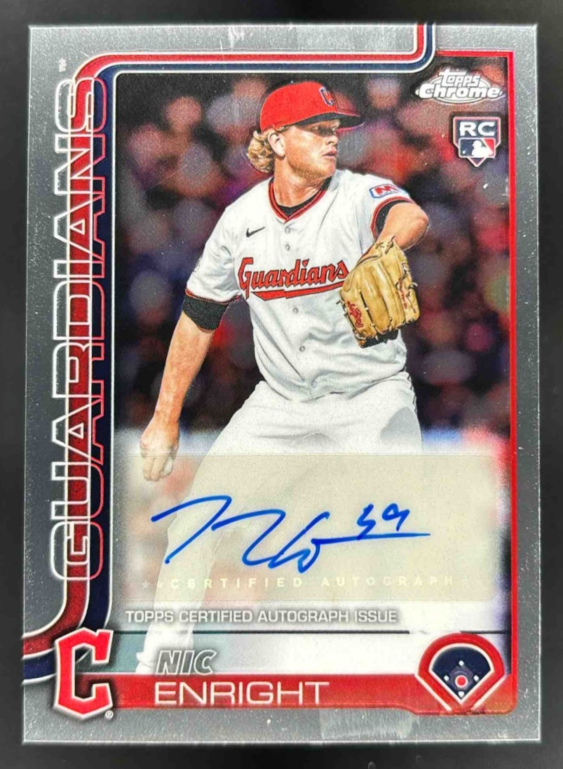 Card image for 2025 Topps Chrome Update Nic Enright Auto #AC-NE RC Guardians
