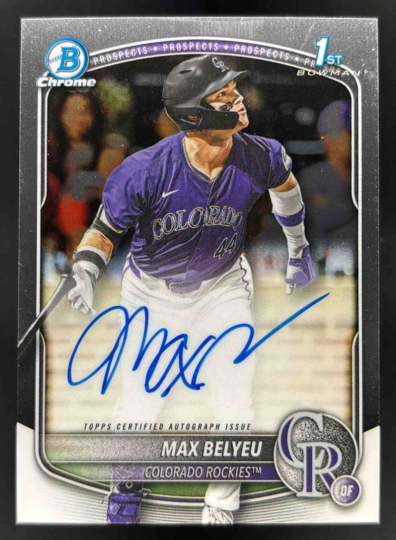 Card image for 2025 Bowman Draft Max Belyeu Chrome Prospect Auto #CPA-MB Rockies