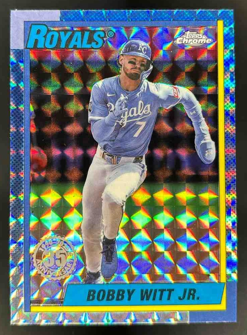 Card image for 2025 Topps Chrome Update Bobby Witt Jr. 1990 Geometric Refractor #90CU-2 Royals