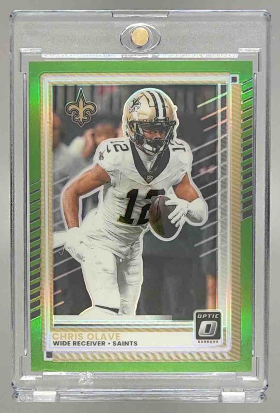 Card image for 2025 Panini Donruss Optic Chris Olave Gold Prizm /10 #73 Saints