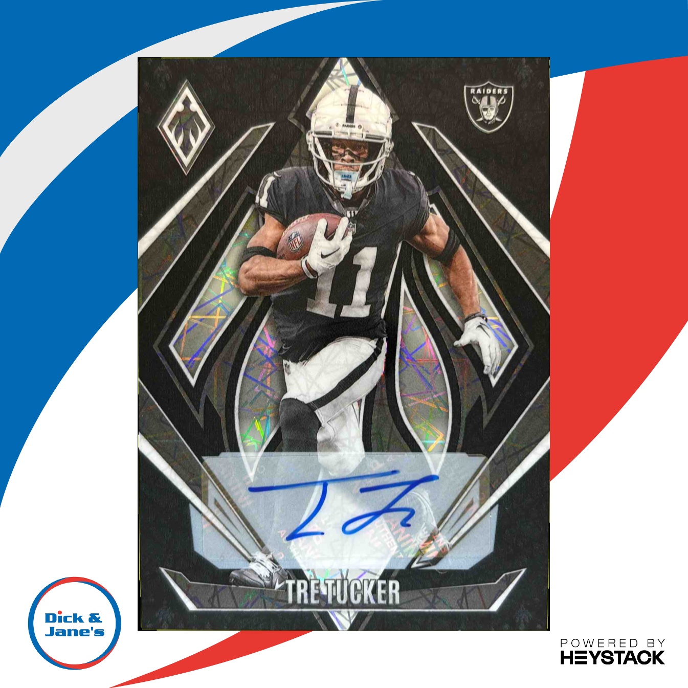 2024 Panini Phoenix Tre Tucker Auto Black Lazer #136 Raiders | eBay